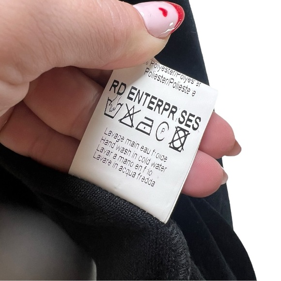 VTG 90's Black Velveteen RAYURE Paris Zip Up Jacket/ Top w/ Flared Cuffs Sz 40 - Picture 9 of 10